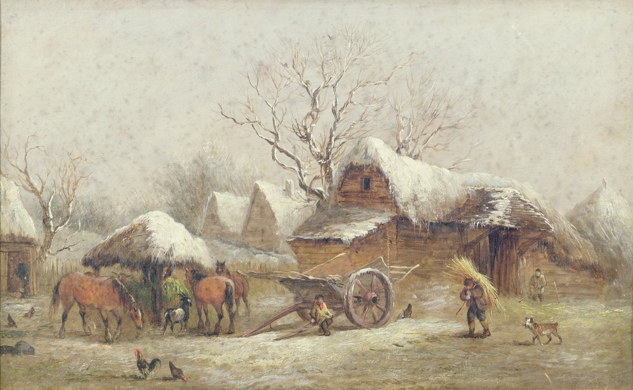 Scène de ferme en hiver - Thomas Smythe