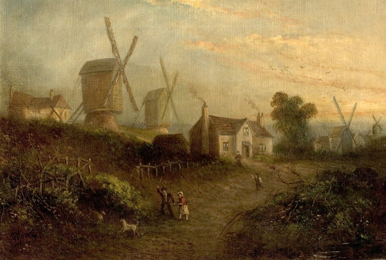 Moulins et buissons de genêts dans la forêt de Nottingham, 1848 - Thomas Sturge Moore