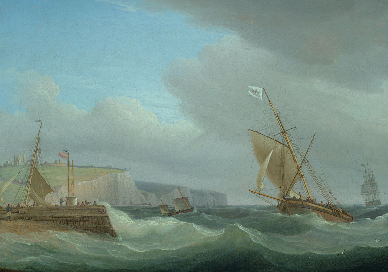 Navires au large de Douvres, c.1760 - Thomas Whitcombe