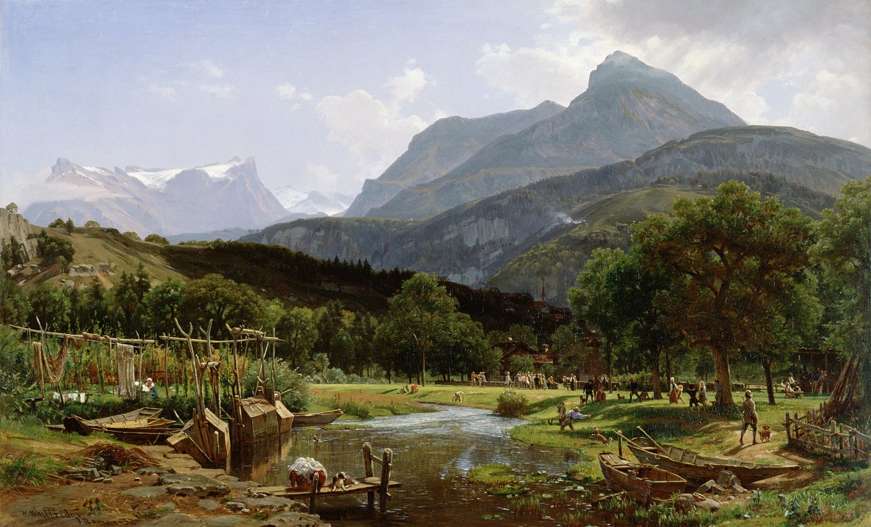 Vue près de Brunnen sur le lac de Lucerne, Suisse, 1857 - Thomas Worthington Whittredge