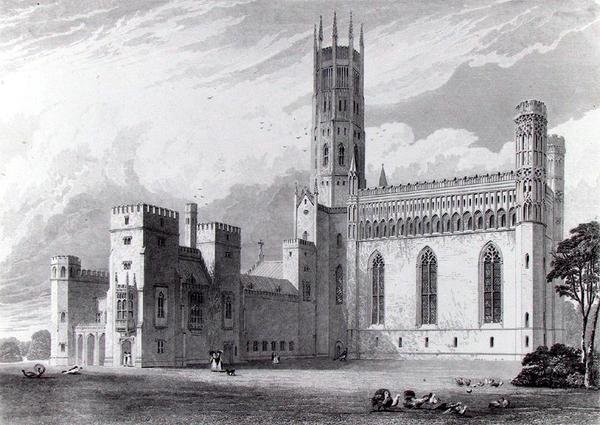Abbaye de Fonthill depuis le sud-est, de «Illustrations graphiques et littéraires de l