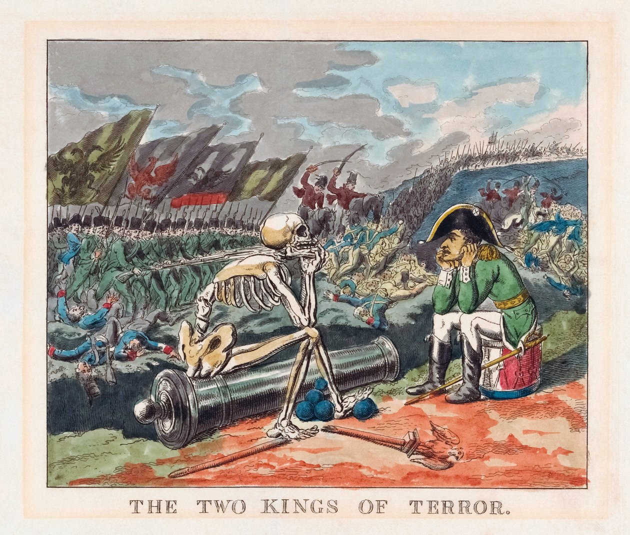Les Deux Rois de la Terreur. Napoléon et la mort. - Thomas (after) Rowlandson