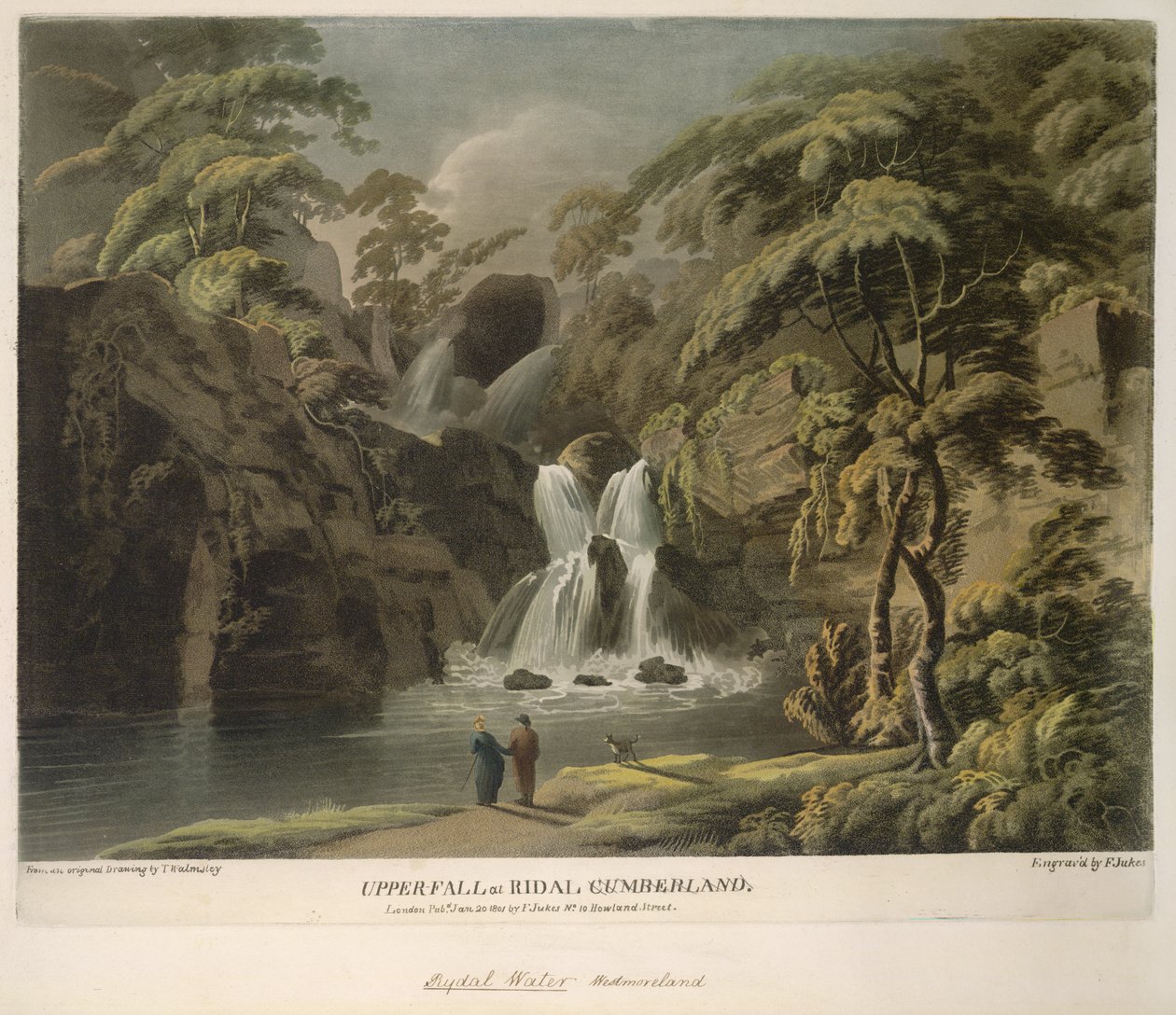 Chute supérieure à Ridal, Cumberland, gravée par F. Jukes - Thomas (after) Walmsley