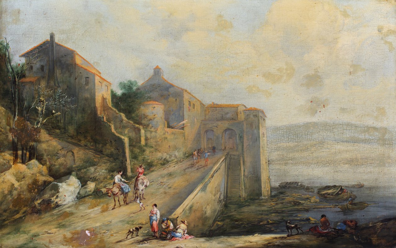 Scènes côtières méditerranéennes (huile sur toile) - Thomas (circle of) Marlow