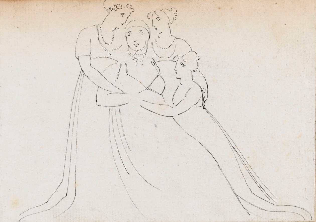 Les nièces de Nelson - Miss Bolton et Charlotte Nelson, plus tard Lady Hood - Thomas Baxter