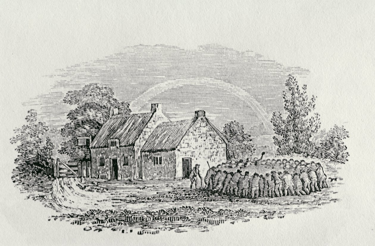 Combat de coqs devant une auberge, vers 1801, de 