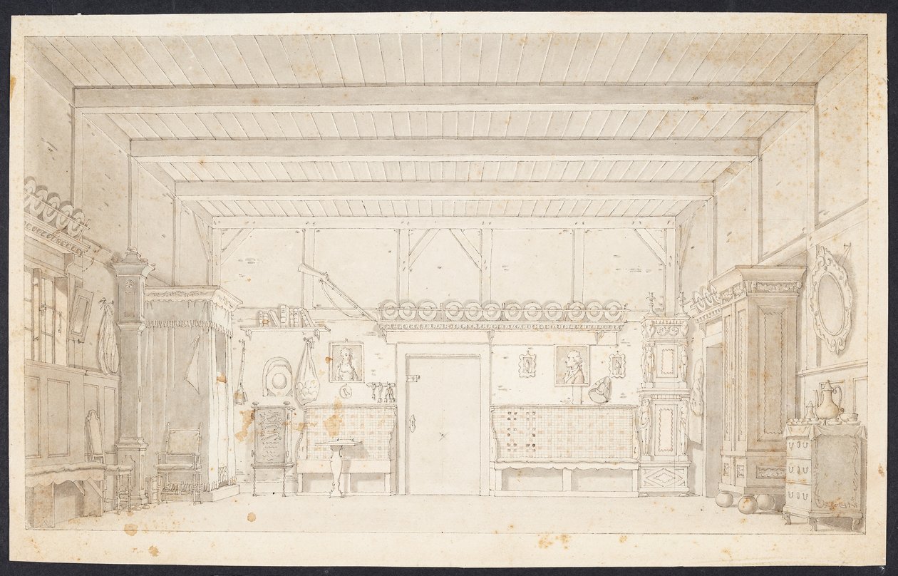 Une ferme. Esquisse de décoration pour "Le mariage de Peter" de Schulz et Thaarup - Thomas Bruun
