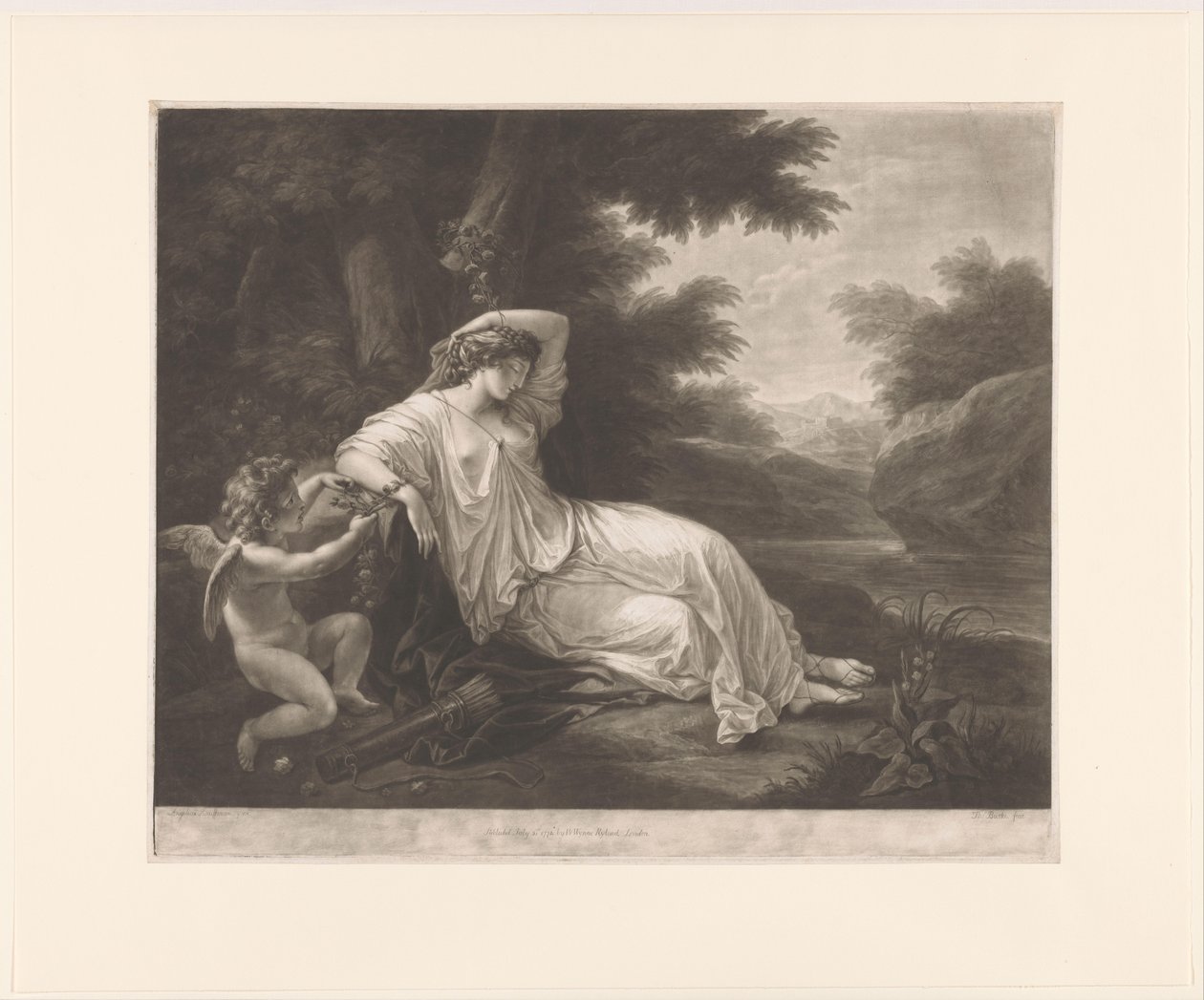 Cupido attache Aglaia endormie à un arbre - Thomas Burke
