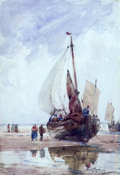 Un bateau de pêche échoué - Thomas Bush Hardy