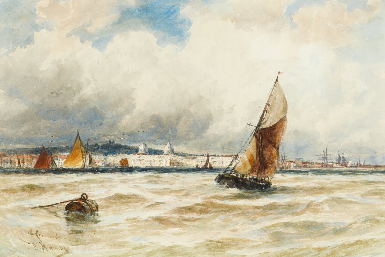 Hôpital de Greenwich et Collège naval depuis la Tamise - Thomas Bush Hardy