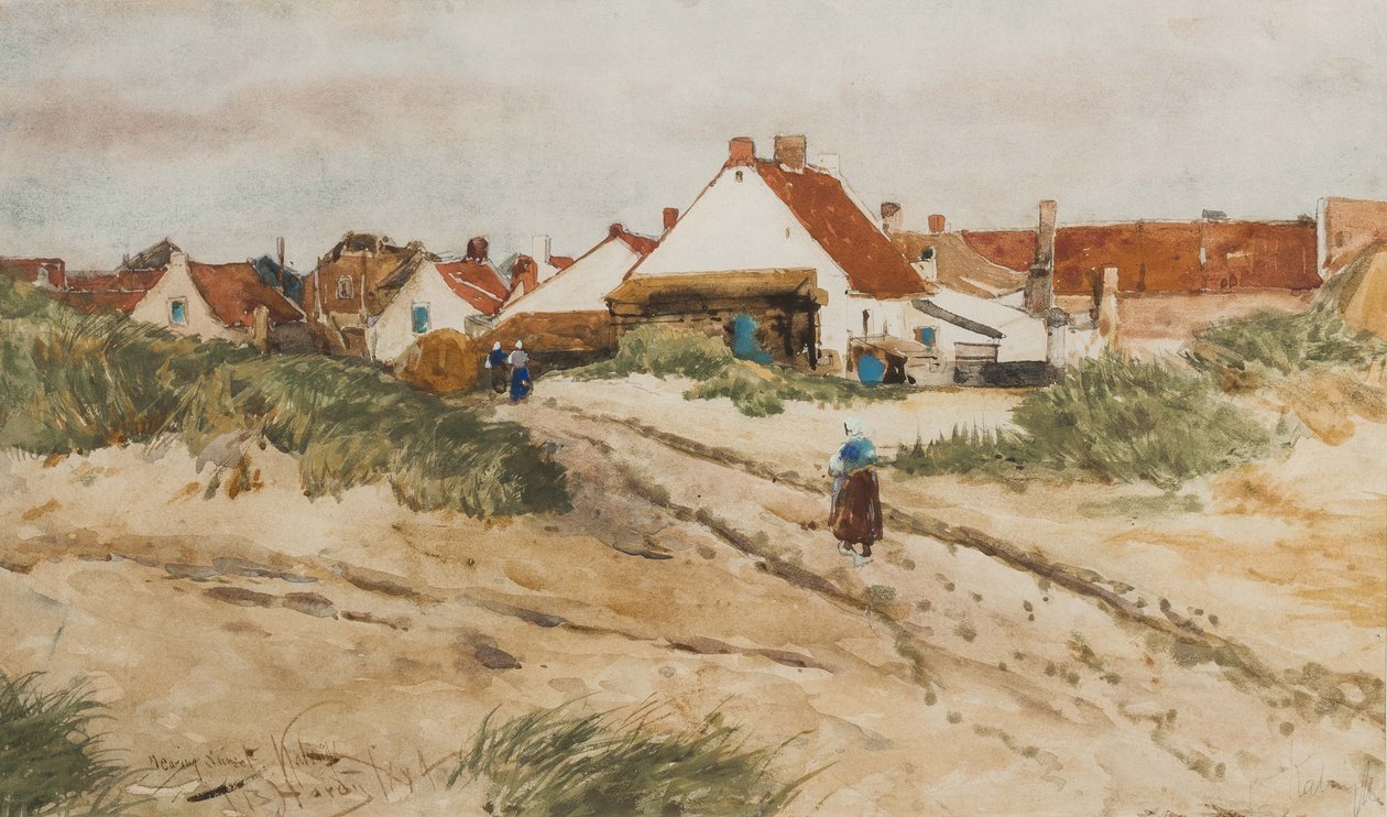 Approchant du coucher du soleil, Katwijk, Hollande, 1894 - Thomas Bush Hardy