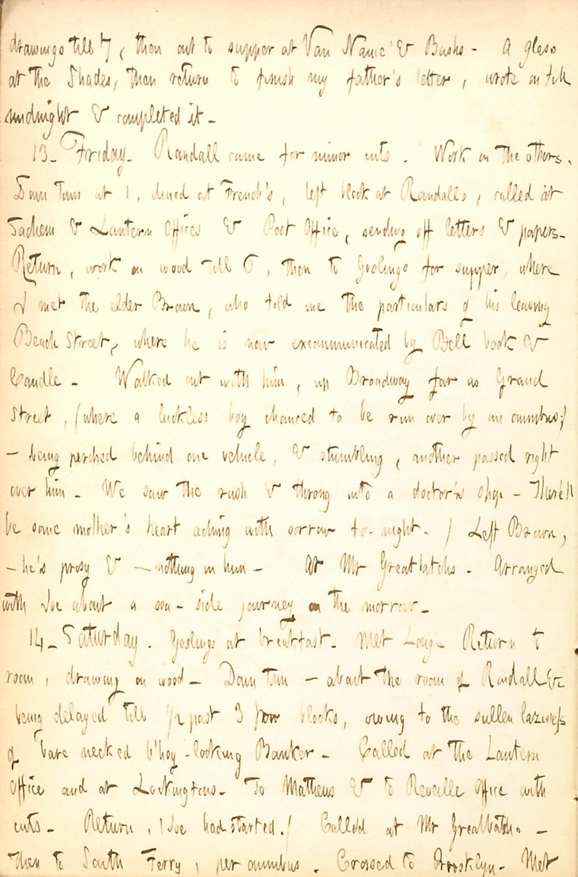 Journaux de Thomas Butler Gunn - Volume 5, page 16, 12-14 août 1852 - Thomas Butler Gunn
