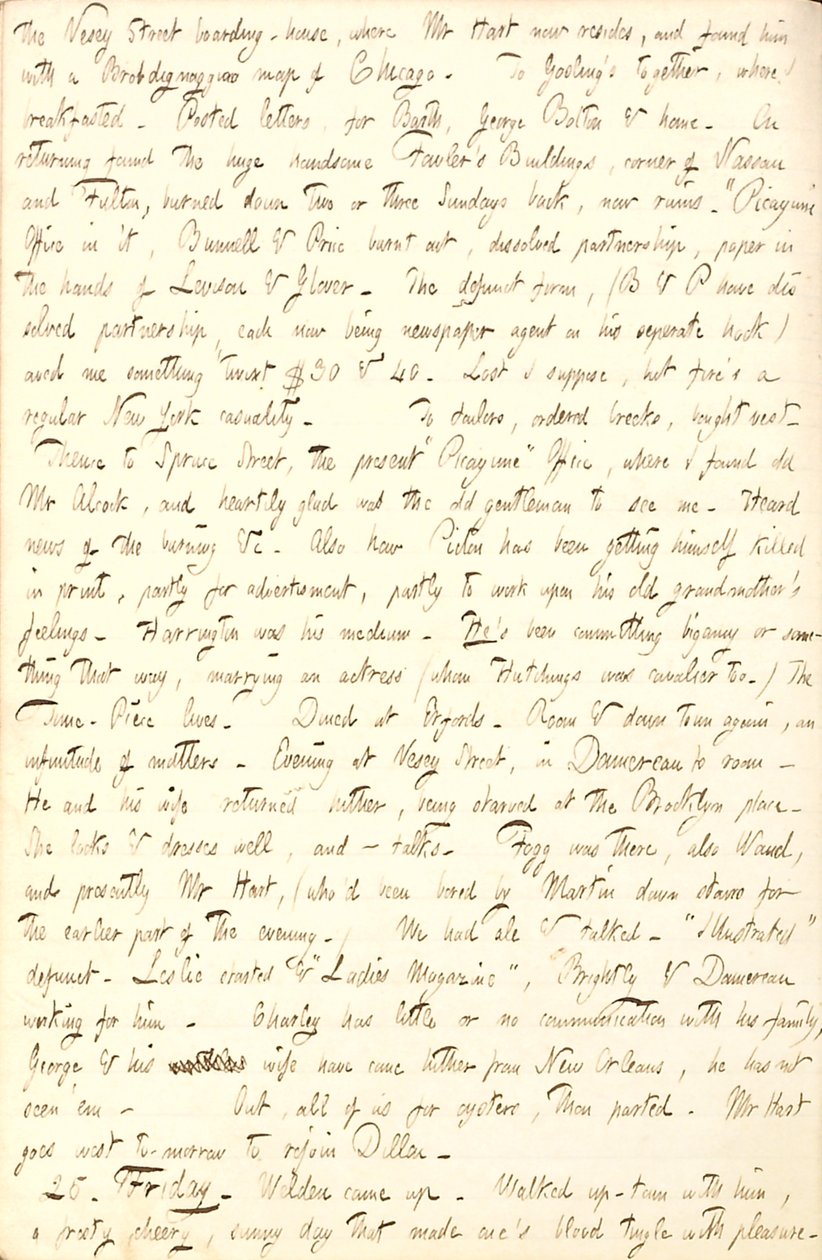 Journaux de Thomas Butler Gunn - Volume 6, page 206, 24-25 novembre 1853 - Thomas Butler Gunn