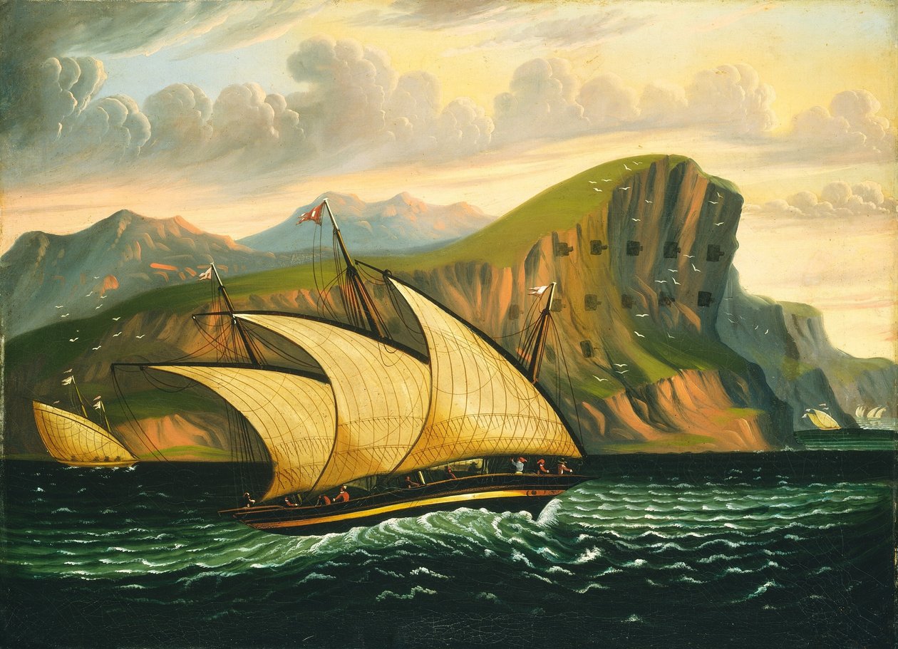 Felucca au large de Gibraltar - Thomas Chambers