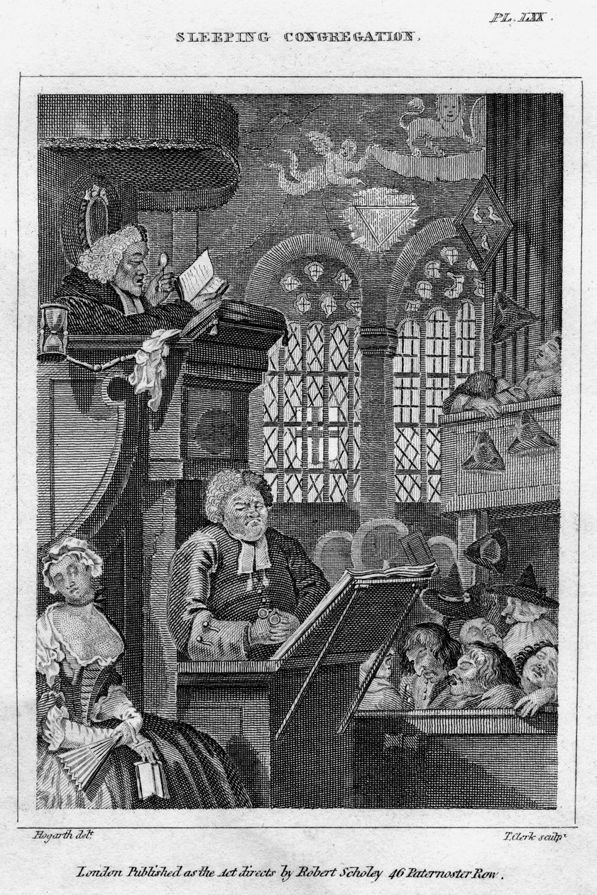 Congrégation endormie, 18ème siècle - Thomas Clerk