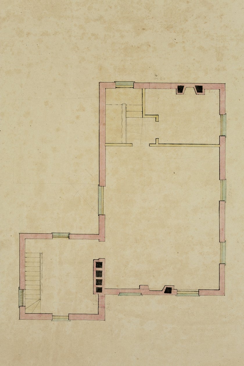 Plan du deuxième étage de la villa proposée à Catskill - Thomas Cole