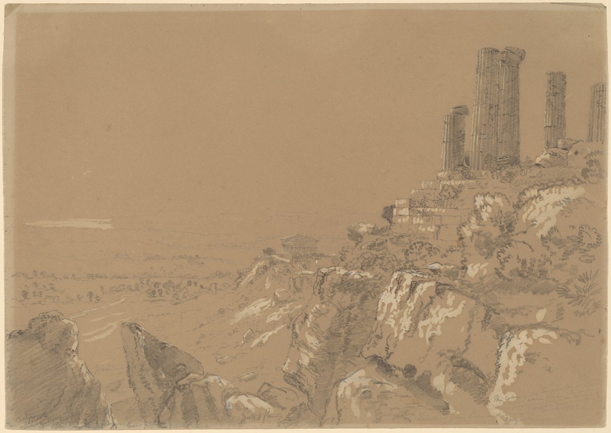 Temples de Junon, Lucina et Concordia - Agrigente, Sicile - Thomas Cole
