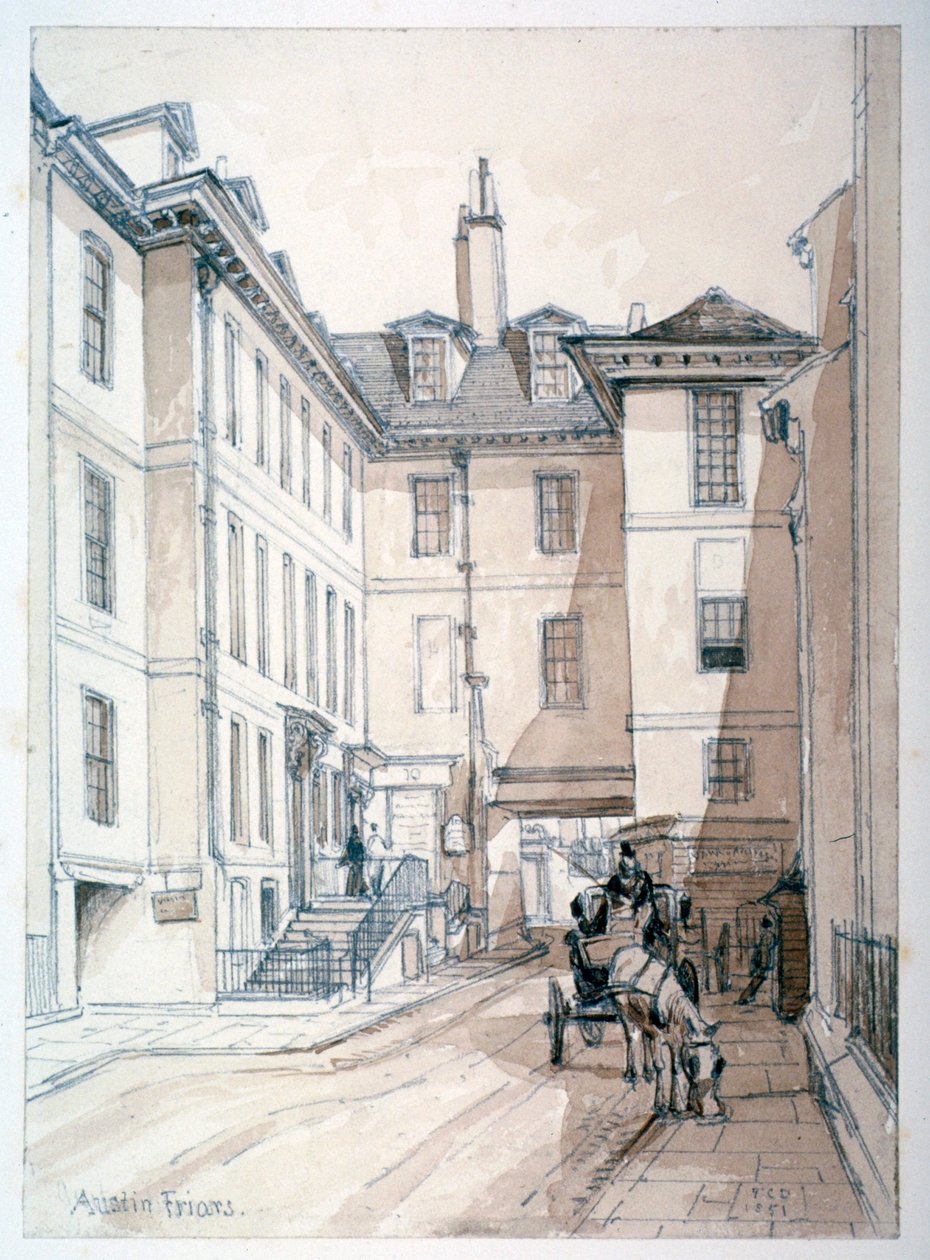 Rue Austin Friars, City de Londres, 1851 - Thomas Colman Dibdin