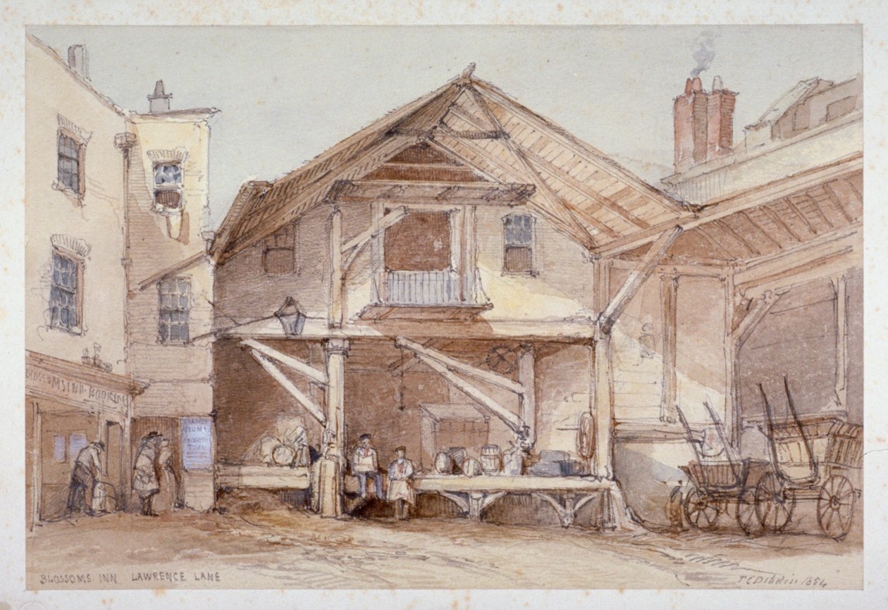 Blossoms Inn, Lawrence Lane, City of London, 1854 - Thomas Colman Dibdin