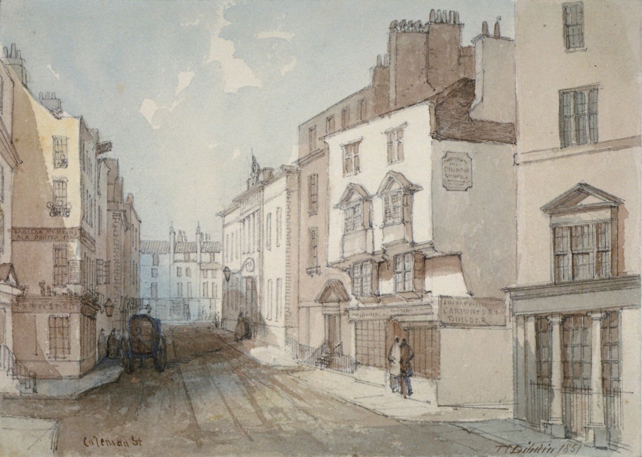 Coleman Street, City de Londres, 1851 - Thomas Colman Dibdin