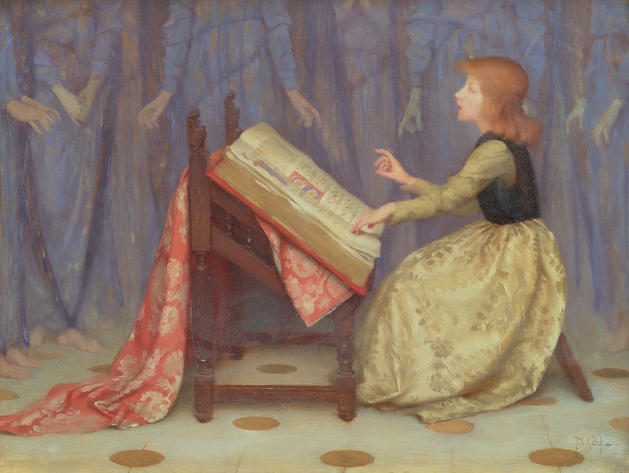 Fille assise dans un intérieur - Thomas Cooper Gotch