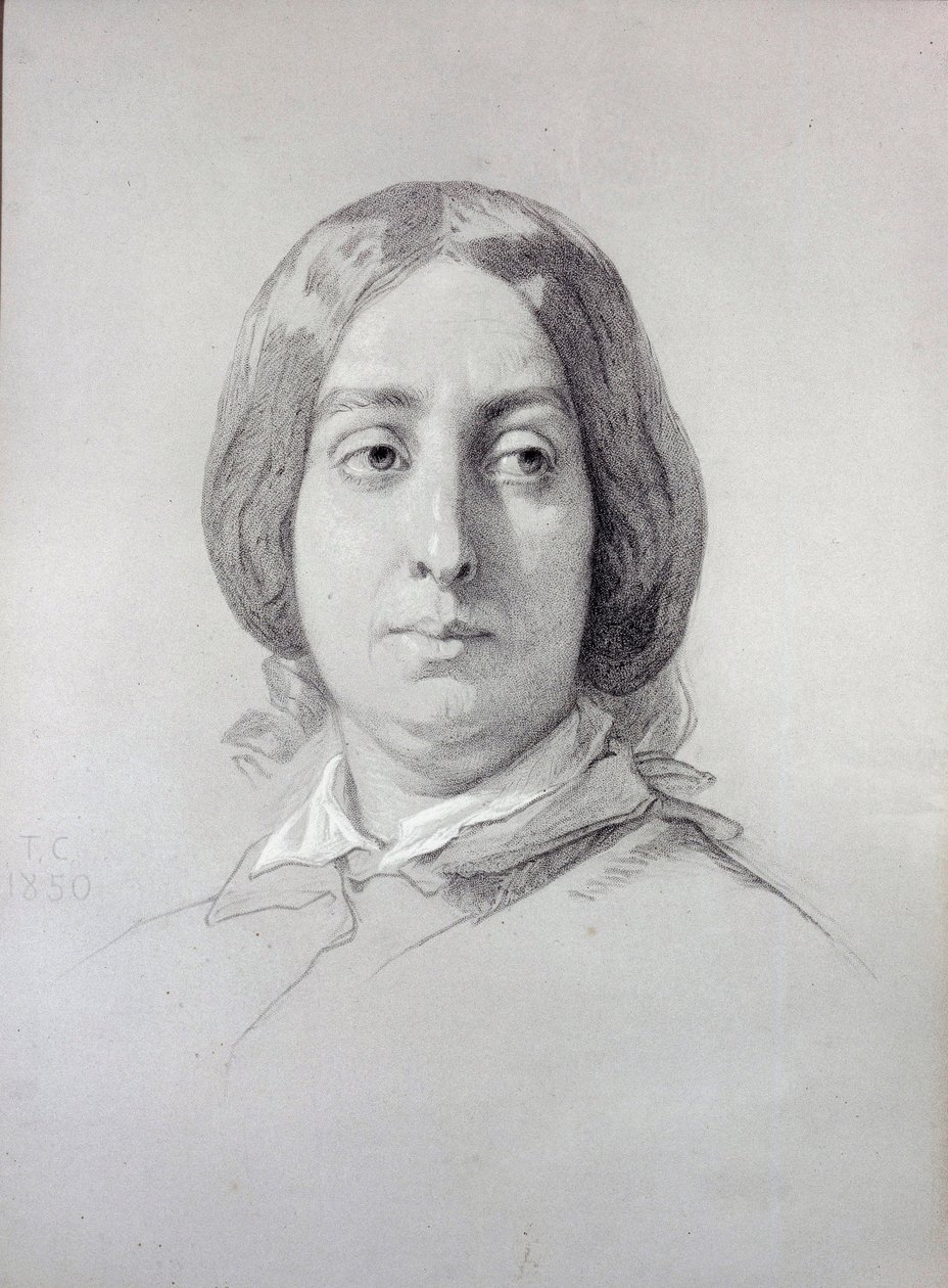 Portrait de George Sand (Aurore Dupin, baronne Dudevant) - Thomas Couture