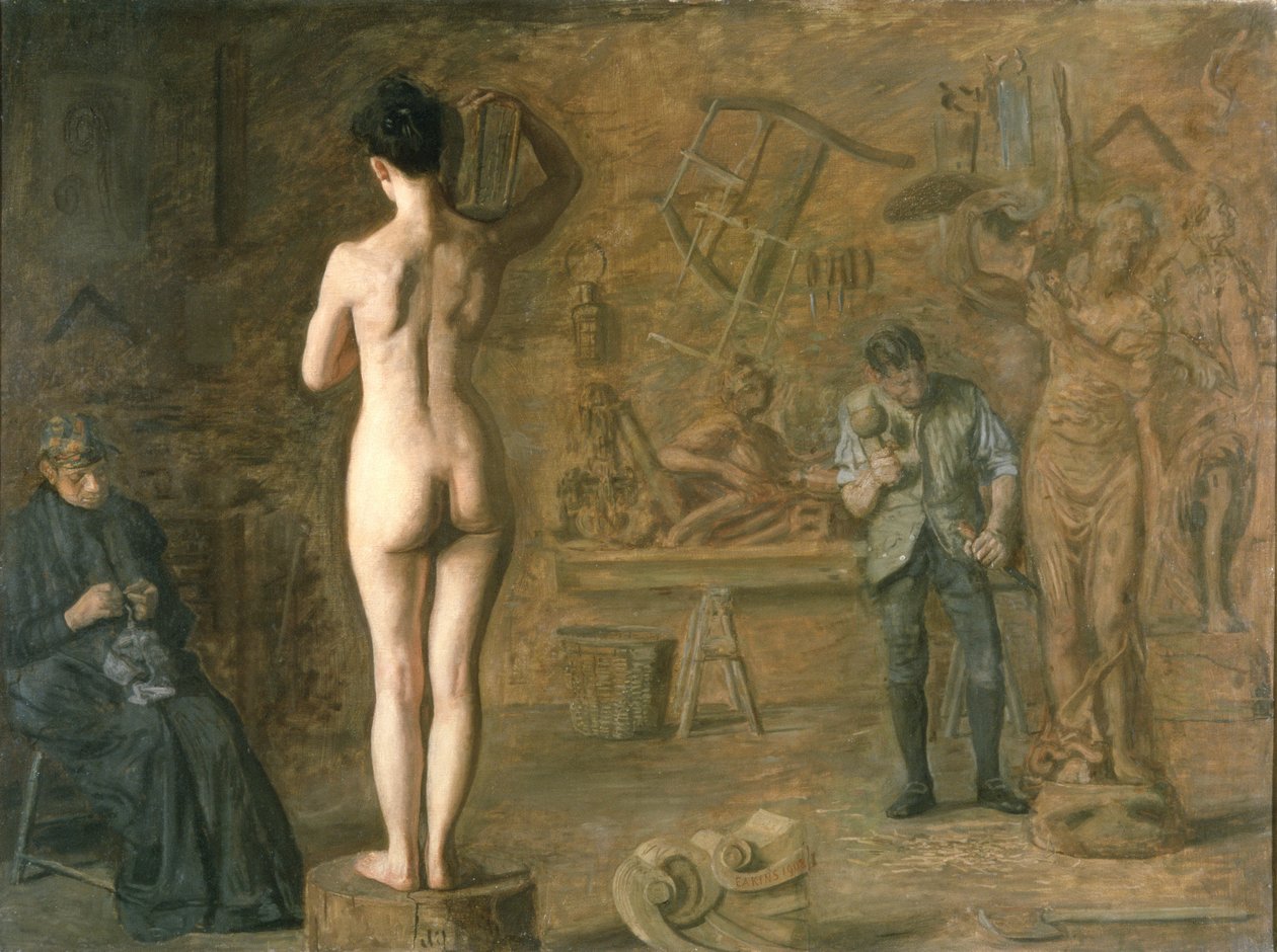 William Rush sculptant sa figure allégorique de la rivière Schuylkill - Thomas Cowperthwait Eakins