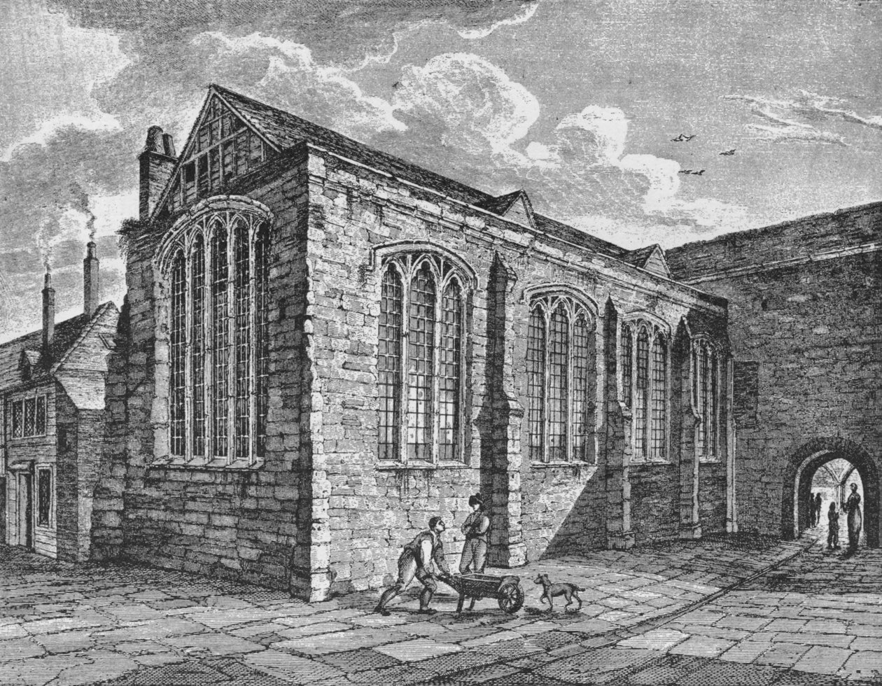 Vue nord-est de la Chapelle de la Sainte-Trinité, Leadenhall, Londres, vers 1825 - Thomas Dale
