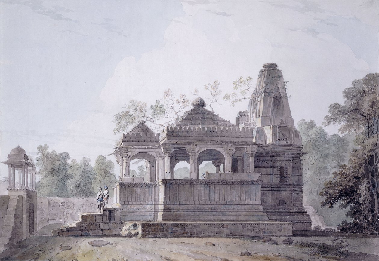 Un temple hindou dans le fort de Rohtas, Bihar - Thomas Daniell