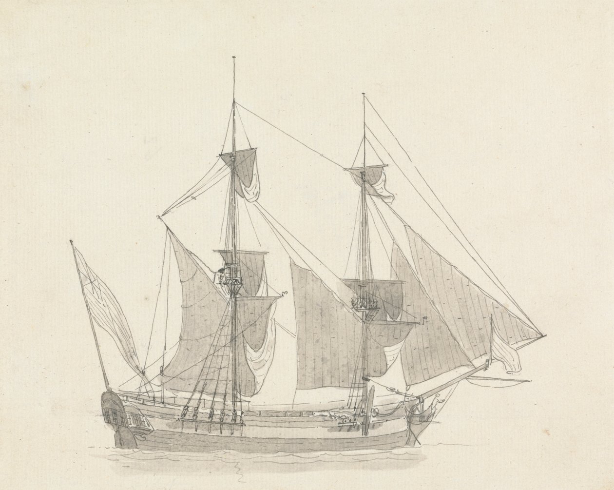 Un deux-mâts en voile - Thomas Daniell