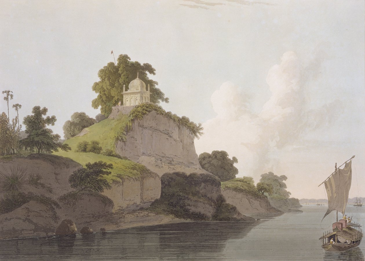 Temple hindou près de Currah, sur le fleuve Gange, de 