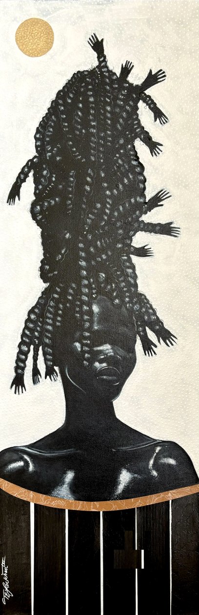 Reaching Towards Heaven I, 2023 (technique mixte sur toile) - Thomas Elias Lockhart