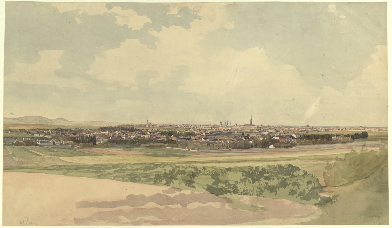 Vue de Vienne depuis un point au-dessus de Meidling - Thomas Ender