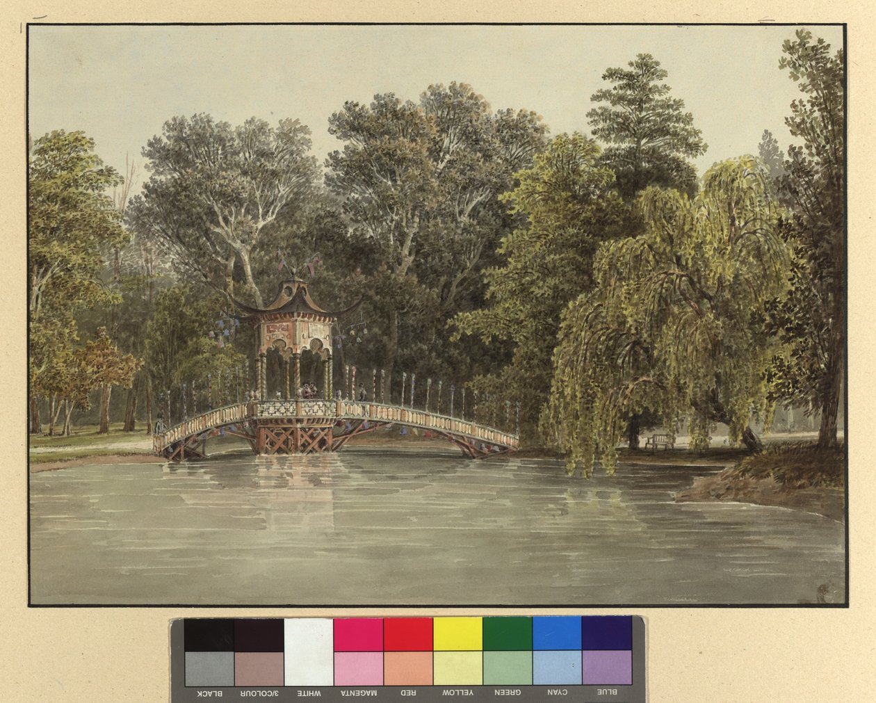 Le pont chinois dans le parc de Laxenburg - Thomas Ender