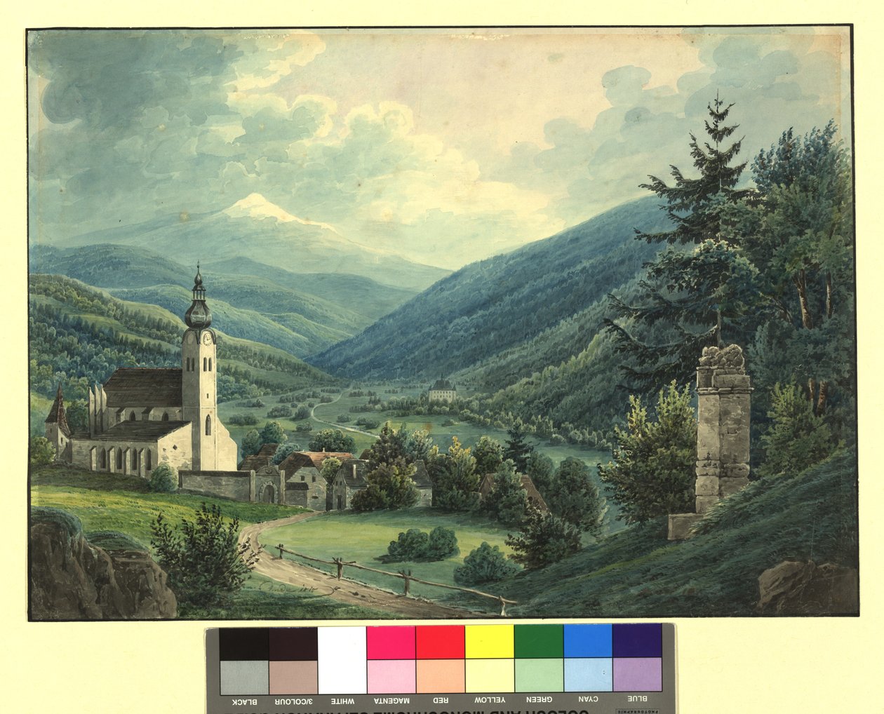 Paysage avec église - Thomas Ender