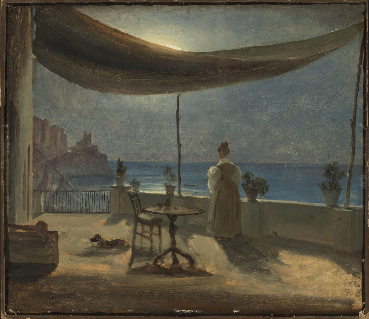 Une terrasse à Amalfi au clair de lune, vers 1834 - Thomas Fearnley