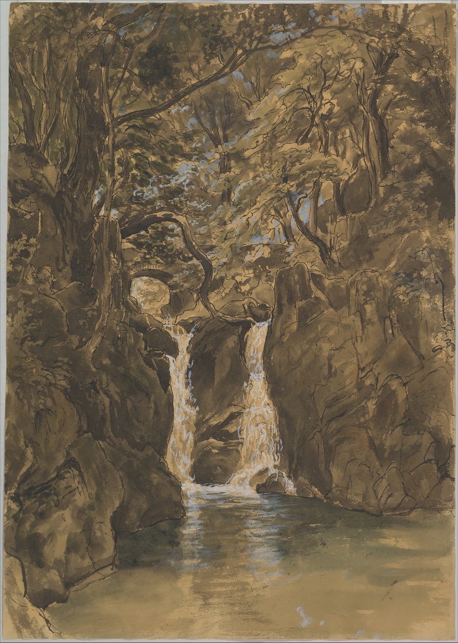 Vue des chutes inférieures de Rydal, Cumbria - Thomas Fearnley