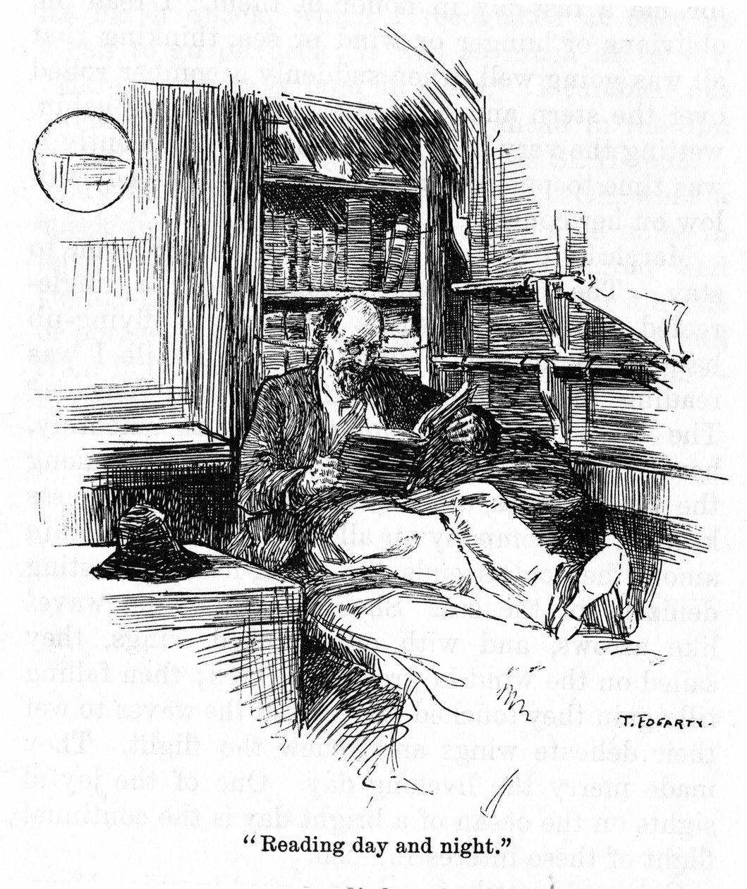 Portrait du capitaine Joshua Slocum (1844-1909) qui a entrepris le premier tour du monde à la voile en 1895. Dessin de Thomas Fogarty (1873-1938) 20ème siècle - Thomas Fogarty