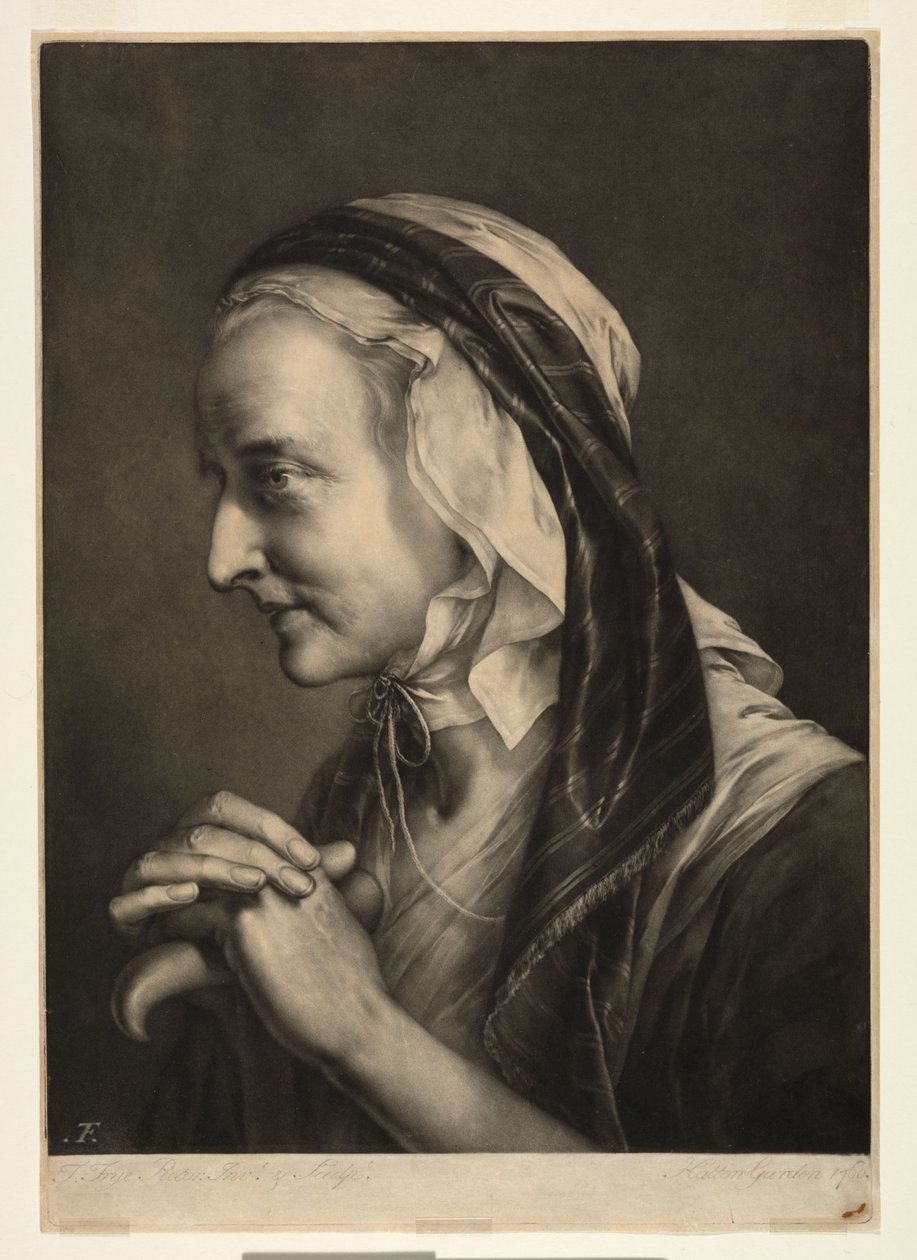 Vieille femme appuyée sur une béquille - Thomas Frye