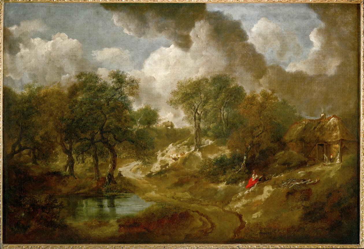 Paysage dans le Suffolk (peinture sur toile) - Thomas Gainsborough