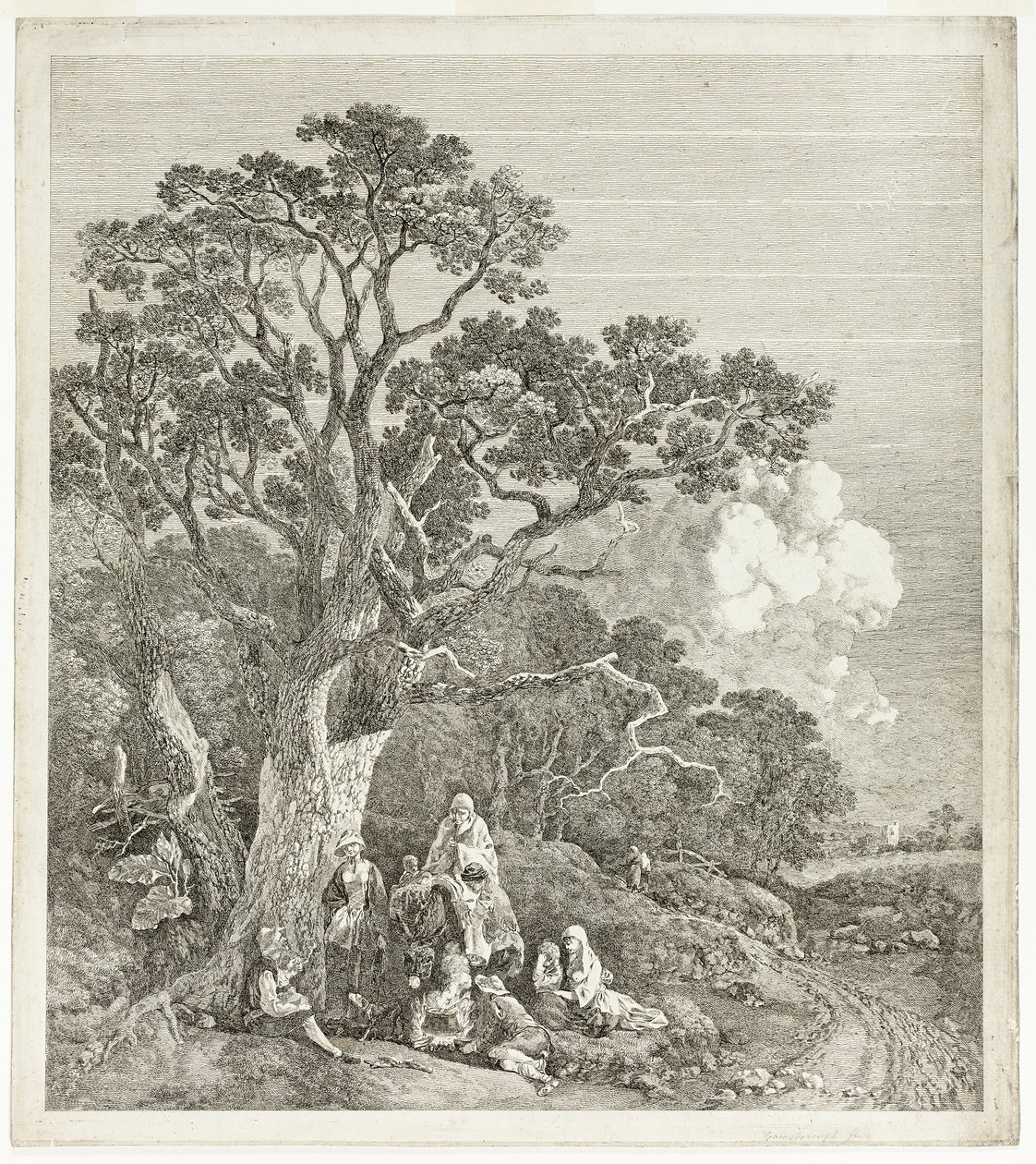 Paysage Boisé avec Gitans Rassemblés autour d