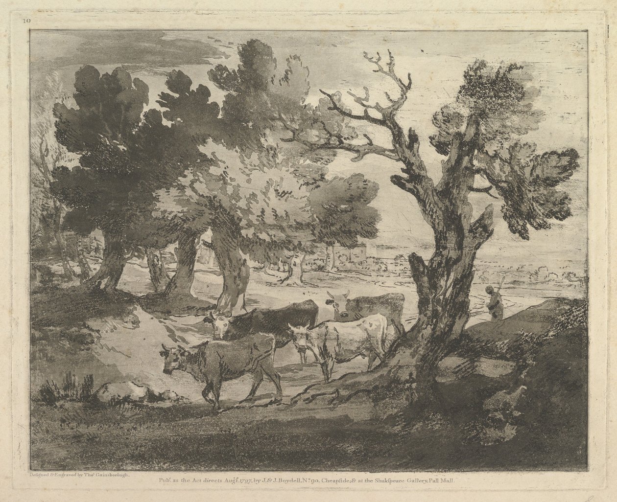 Paysage boisé avec bergers et vaches, 1er août 1797 - Thomas Gainsborough