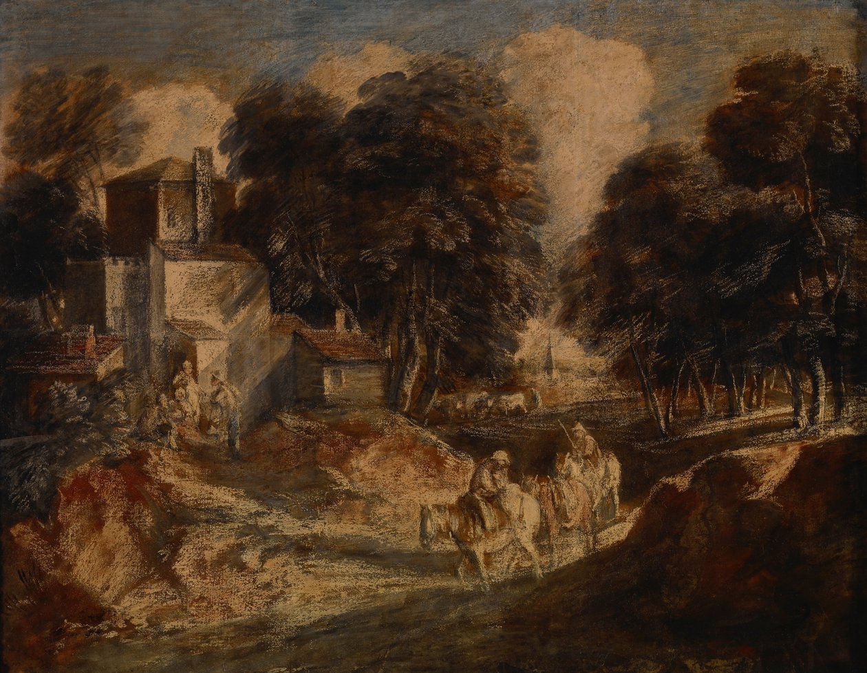 Paysage boisé avec paysans montés - Thomas Gainsborough