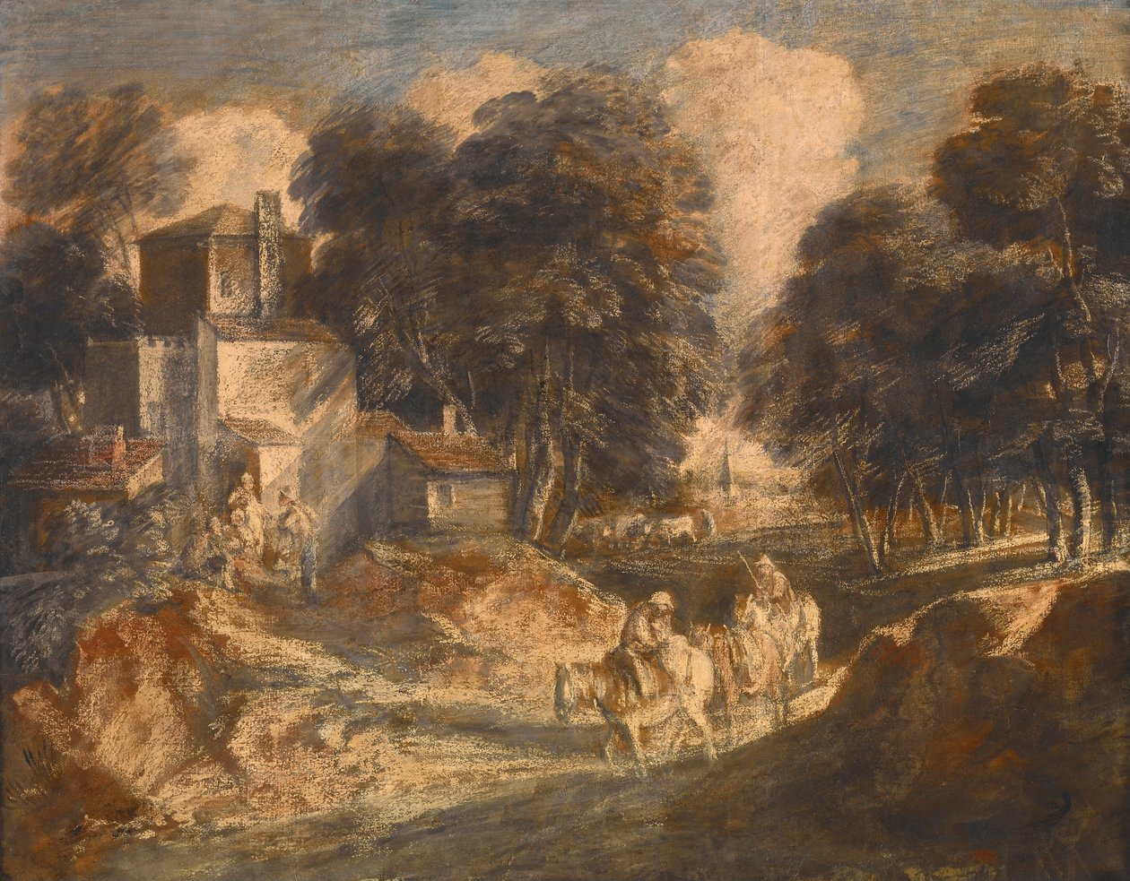 Waldlandschaft mit berittenen Bauern - Thomas Gainsborough