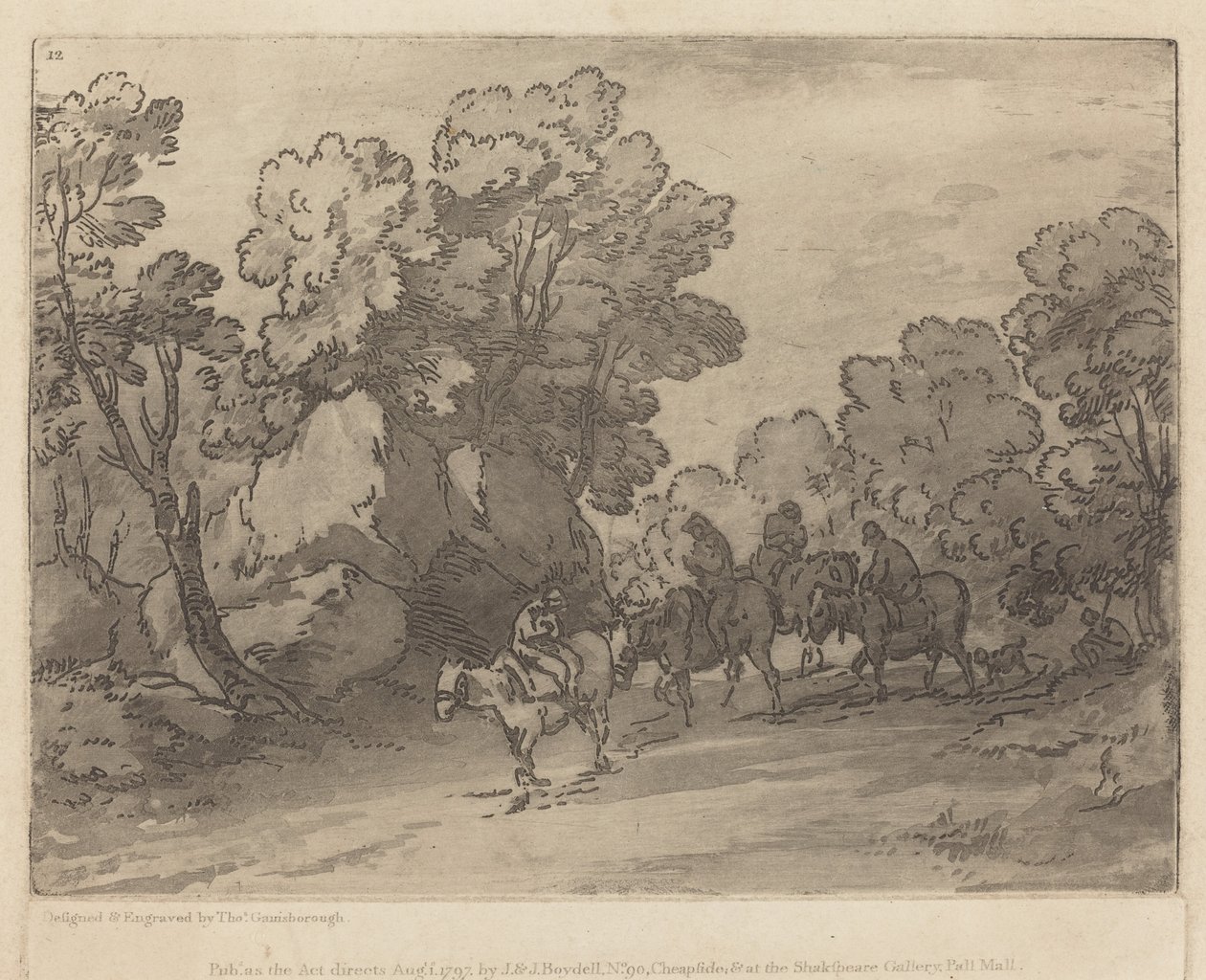 Paysage boisé avec cavaliers - Thomas Gainsborough