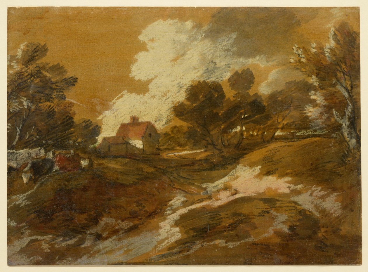 Waldlandschaft mit Hütte und Kühen - Thomas Gainsborough