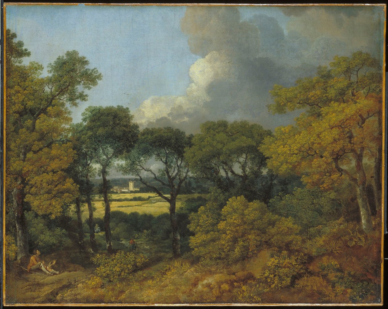 Paysage boisé avec un paysan au repos - Thomas Gainsborough