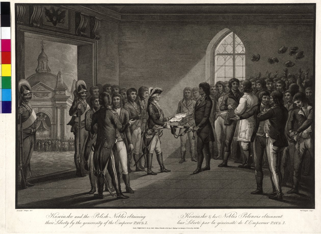 Tadeusz Kosciuszko et les aristocrates polonais demandent à Paul Ier de Russie de leur rendre leur liberté - Thomas Gaugain