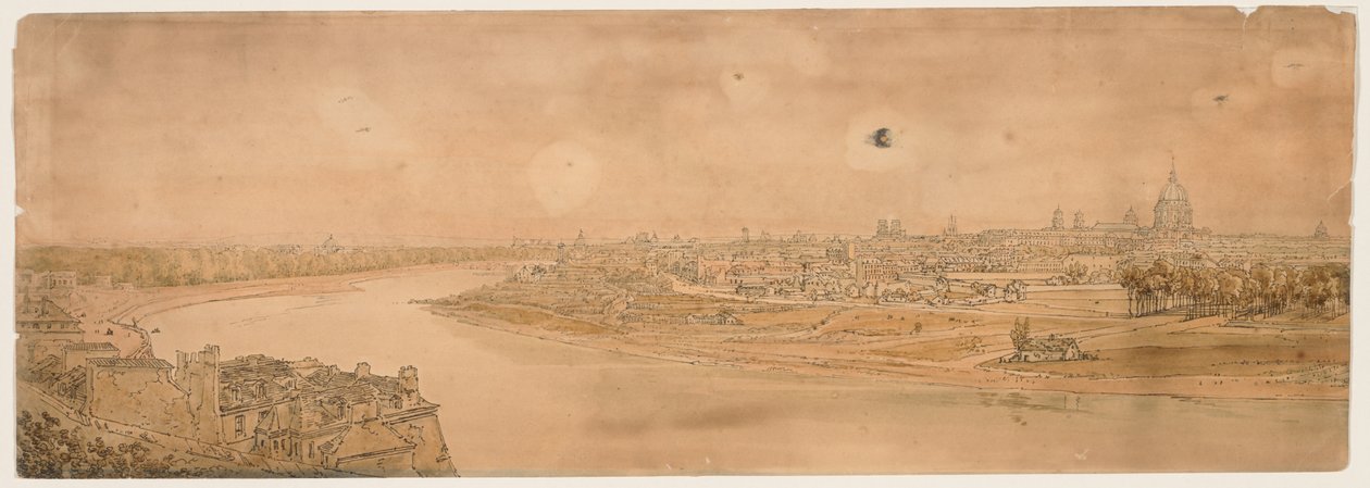 Une sélection de vingt des vues les plus pittoresques de Paris : Une vue générale de Paris, prise de Chaillot - Thomas Girtin