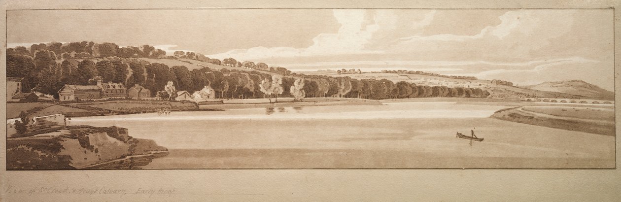Vue de St. Cloud et du Mont Calvaire prise du Pont de Sèvres - Thomas Girtin